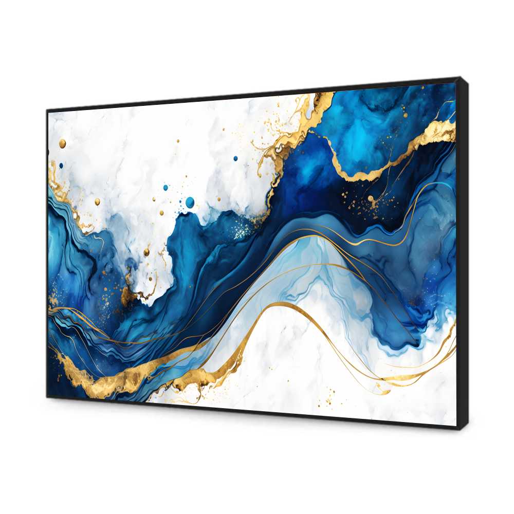 Quadro Decorativo Abstrato Azul Liquido